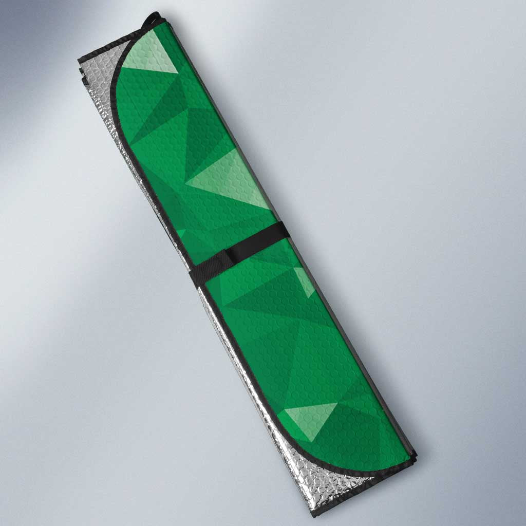 Personalized Kenya Maasai Shield Auto Sun Shade Green Red Kenyan Lion Half Style
