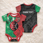Personalized Kenya Maasai Shield Baby Onesie Green Red Kenyan Lion Half Style