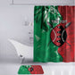 Personalized Kenya Maasai Shield Bathroom Set Green Red Kenyan Lion Half Style