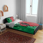 Personalized Kenya Maasai Shield Bedding Set Green Red Kenyan Lion Half Style - African Pride
