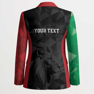 Personalized Kenya Maasai Shield Blazer Green Red Kenyan Lion Half Style