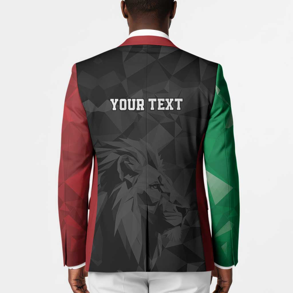 Personalized Kenya Maasai Shield Blazer Green Red Kenyan Lion Half Style