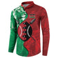 Personalized Kenya Maasai Shield Button Sweatshirt Green Red Kenyan Lion Half Style