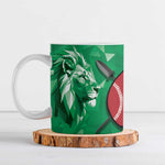 Personalized Kenya Maasai Shield Ceramic Mug Green Red Kenyan Lion Half Style