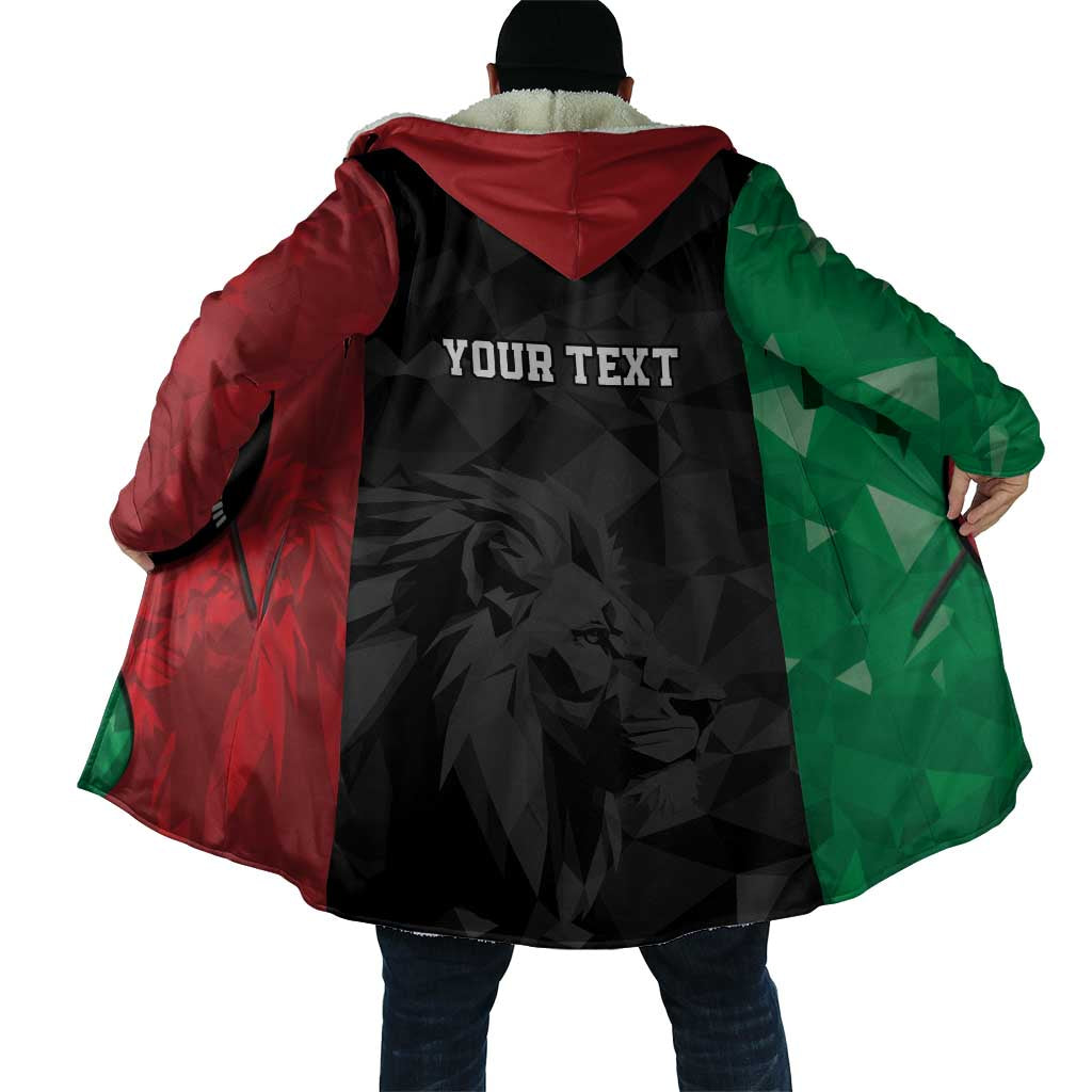 Personalized Kenya Maasai Shield Cloak Green Red Kenyan Lion Half Style