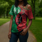 Personalized Kenya Maasai Shield Cross Shoulder Shirt Green Red Kenyan Lion Half Style