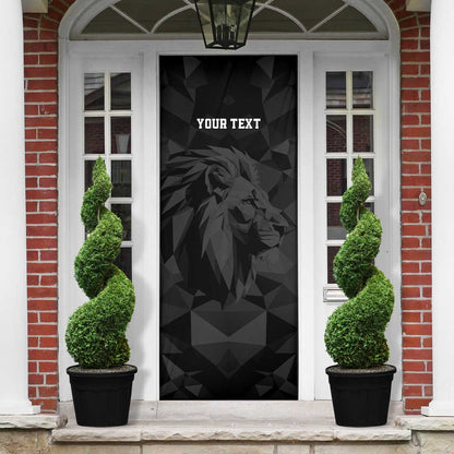 Personalized Kenya Maasai Shield Door Cover Green Red Kenyan Lion Half Style