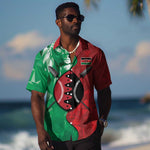 Personalized Kenya Maasai Shield Hawaiian Shirt Green Red Kenyan Lion Half Style - African Pride