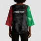 Personalized Kenya Maasai Shield Kimono Sleeve Blouse Green Red Kenyan Lion Half Style