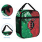 Personalized Kenya Maasai Shield Lunch Bag Green Red Kenyan Lion Half Style