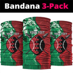 Personalized Kenya Maasai Shield Neck Gaiter Green Red Kenyan Lion Half Style LT9