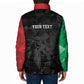 Personalized Kenya Maasai Shield Padded Jacket Green Red Kenyan Lion Half Style