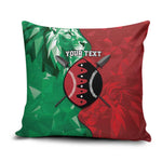 Personalized Kenya Maasai Shield Pillow Cover Green Red Kenyan Lion Half Style