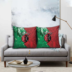Personalized Kenya Maasai Shield Pillow Cover Green Red Kenyan Lion Half Style
