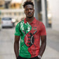 Personalized Kenya Maasai Shield Polo Shirt Green Red Kenyan Lion Half Style - African Pride