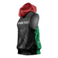 Personalized Kenya Maasai Shield Sleeveless Hoodie Green Red Kenyan Lion Half Style - African Pride