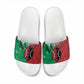 Personalized Kenya Maasai Shield Slide Sandals Green Red Kenyan Lion Half Style