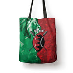 Personalized Kenya Maasai Shield Tote Bag Green Red Kenyan Lion Half Style