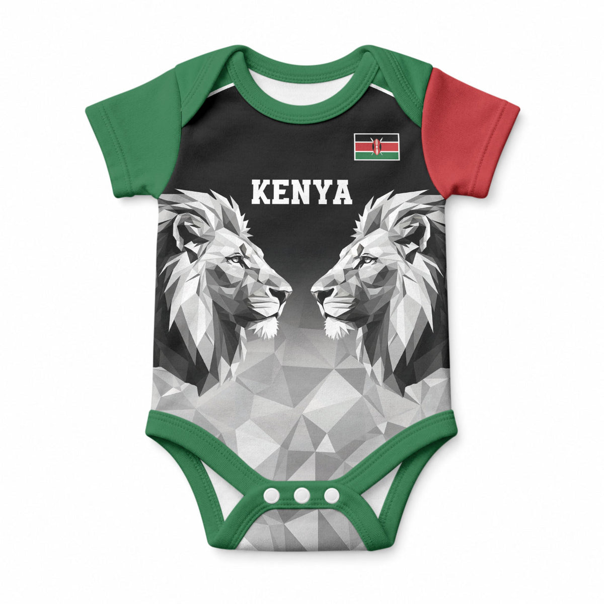Custom Rugby Africa Kenya Baby Onesie Black Kenyan 22-23 Motif