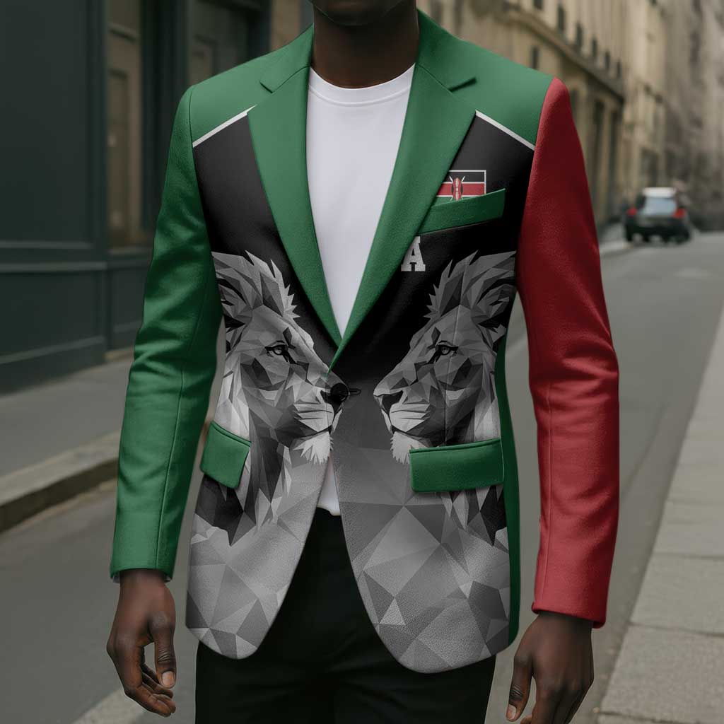 Custom Rugby Africa Kenya Blazer Black Kenyan 22-23 Motif