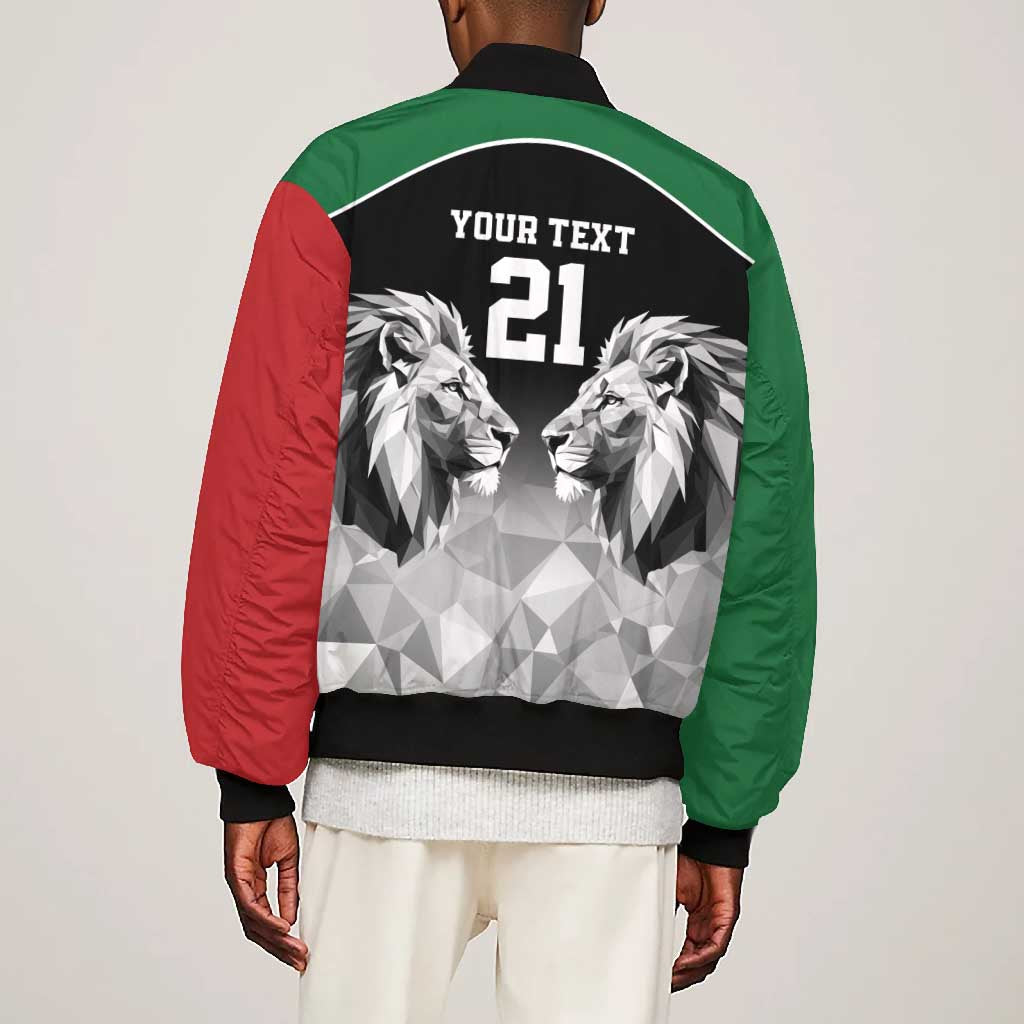 Custom Rugby Africa Kenya Bomber Jacket Black Kenyan 22-23 Motif - African Pride