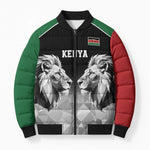 Custom Rugby Africa Kenya Bomber Puffer Jacket Black Kenyan 22-23 Motif
