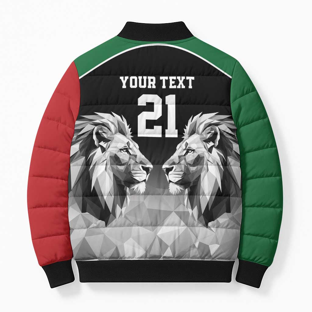 Custom Rugby Africa Kenya Bomber Puffer Jacket Black Kenyan 22-23 Motif