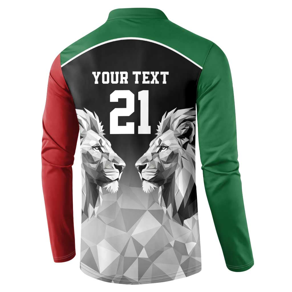 Custom Rugby Africa Kenya Button Sweatshirt Black Kenyan 22-23 Motif