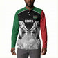 Custom Rugby Africa Kenya Button Sweatshirt Black Kenyan 22-23 Motif