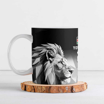 Custom Rugby Africa Kenya Ceramic Mug Black Kenyan 22-23 Motif
