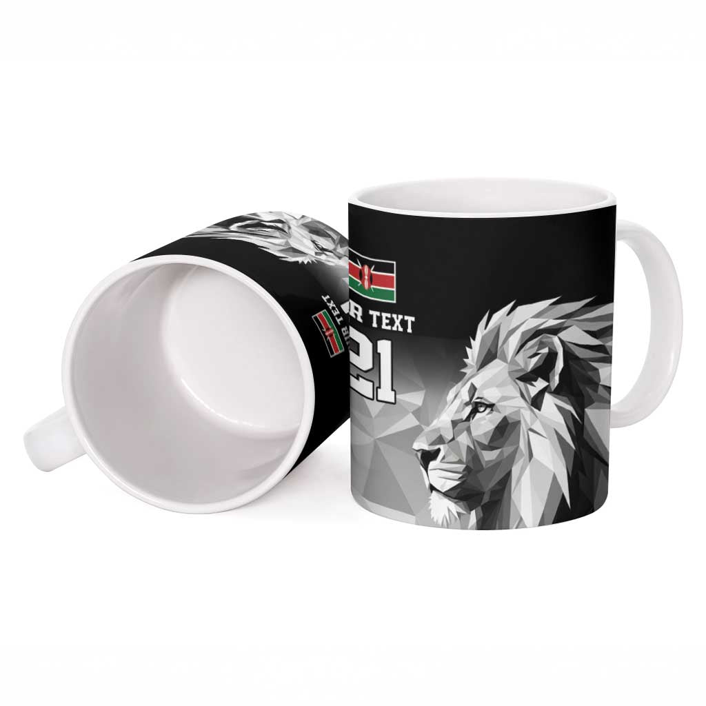 Custom Rugby Africa Kenya Ceramic Mug Black Kenyan 22-23 Motif