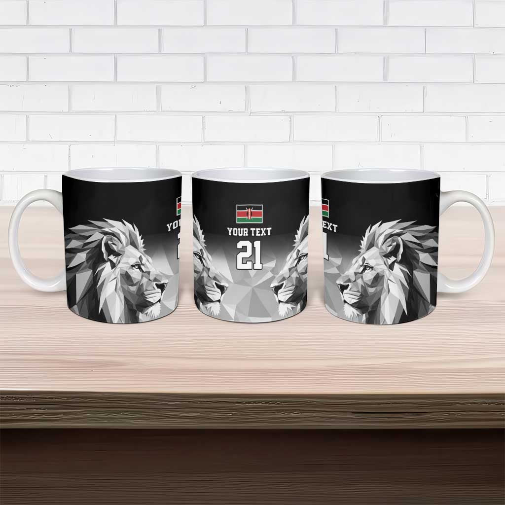 Custom Rugby Africa Kenya Ceramic Mug Black Kenyan 22-23 Motif