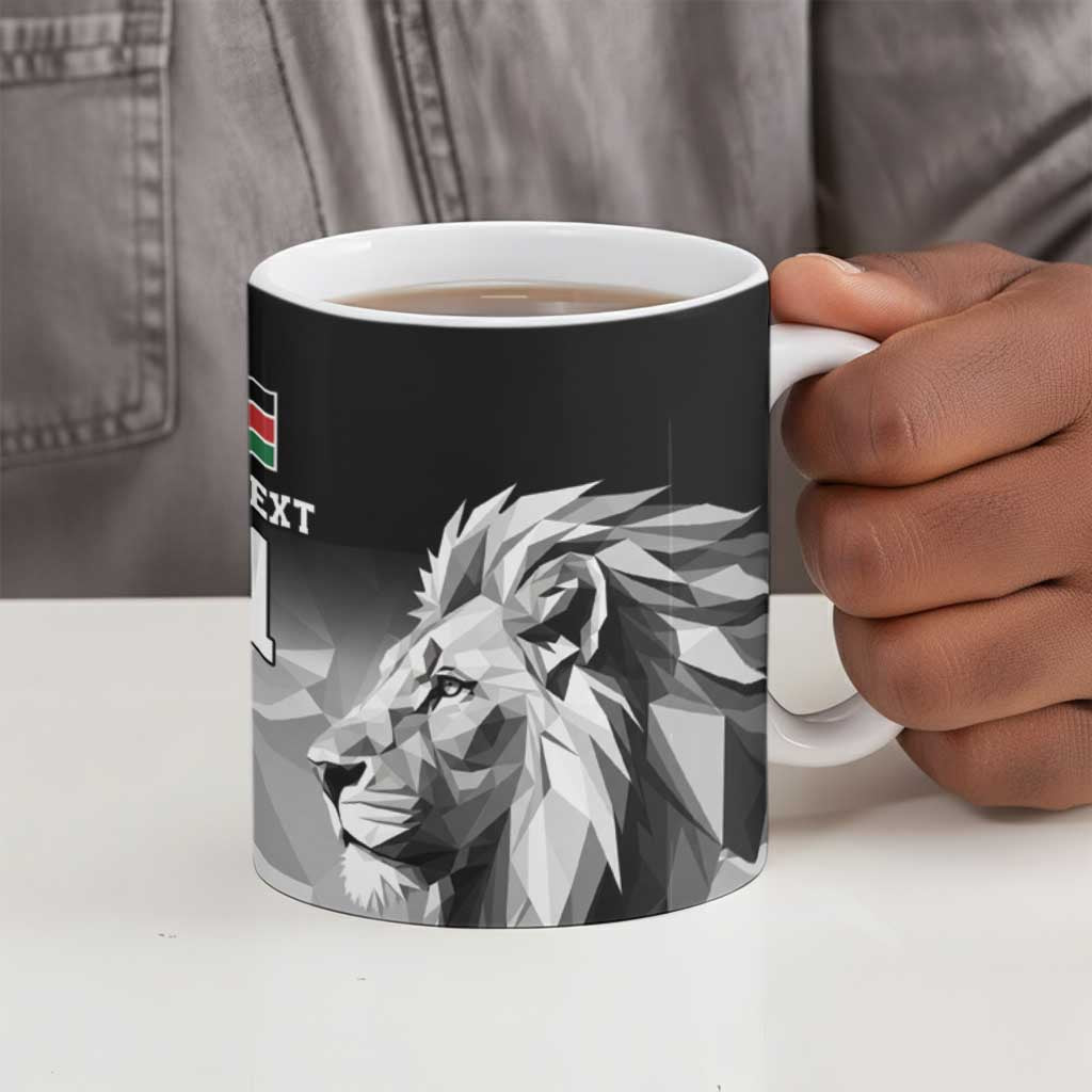 Custom Rugby Africa Kenya Ceramic Mug Black Kenyan 22-23 Motif