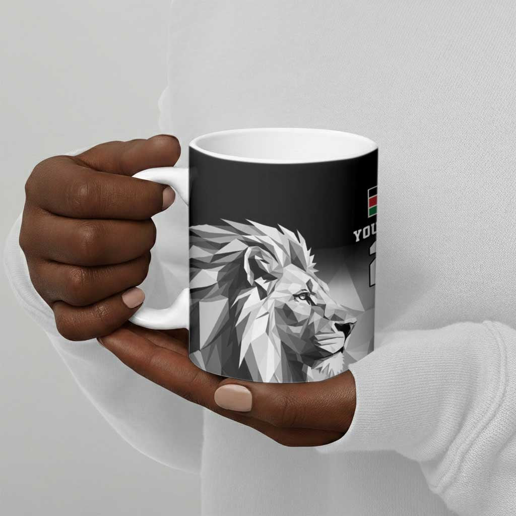 Custom Rugby Africa Kenya Ceramic Mug Black Kenyan 22-23 Motif