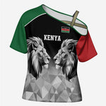 Custom Rugby Africa Kenya Cross Shoulder Shirt Black Kenyan 22-23 Motif