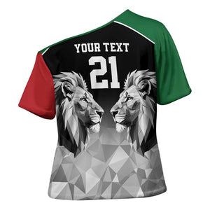 Custom Rugby Africa Kenya Cross Shoulder Shirt Black Kenyan 22-23 Motif