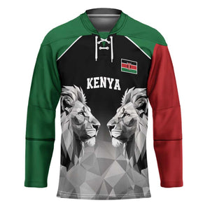Custom Rugby Africa Kenya Hockey Jersey Black Kenyan 22-23 Motif