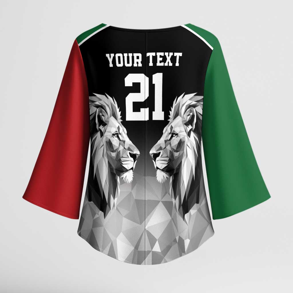 Custom Rugby Africa Kenya Kimono Sleeve Blouse Black Kenyan 22-23 Motif