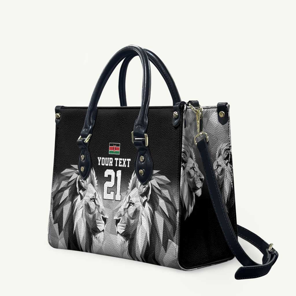 Custom Rugby Africa Kenya Leather Bag Black Kenyan 22-23 Motif