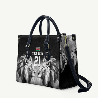 Custom Rugby Africa Kenya Leather Bag Black Kenyan 22-23 Motif