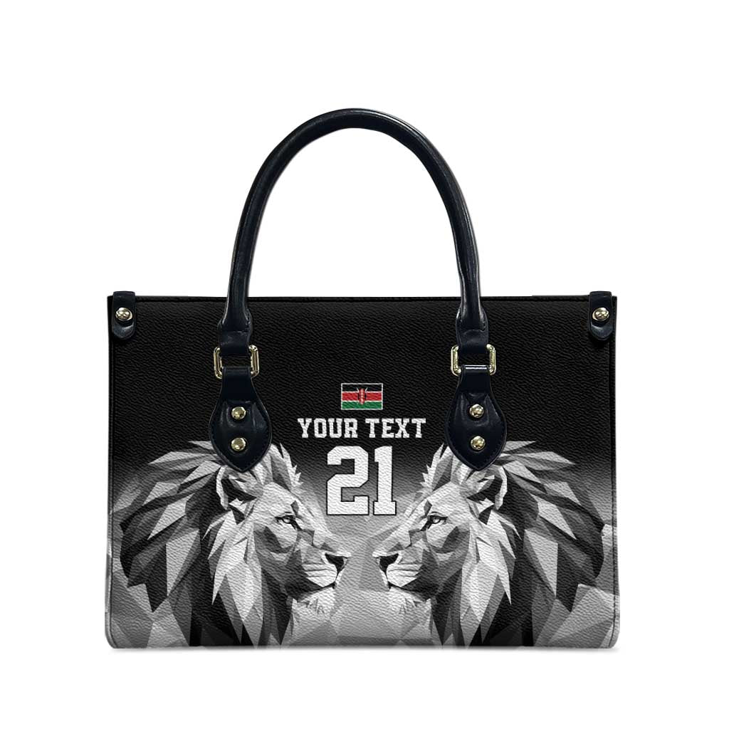Custom Rugby Africa Kenya Leather Bag Black Kenyan 22-23 Motif