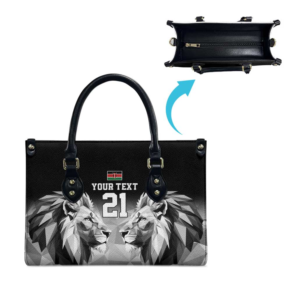 Custom Rugby Africa Kenya Leather Bag Black Kenyan 22-23 Motif