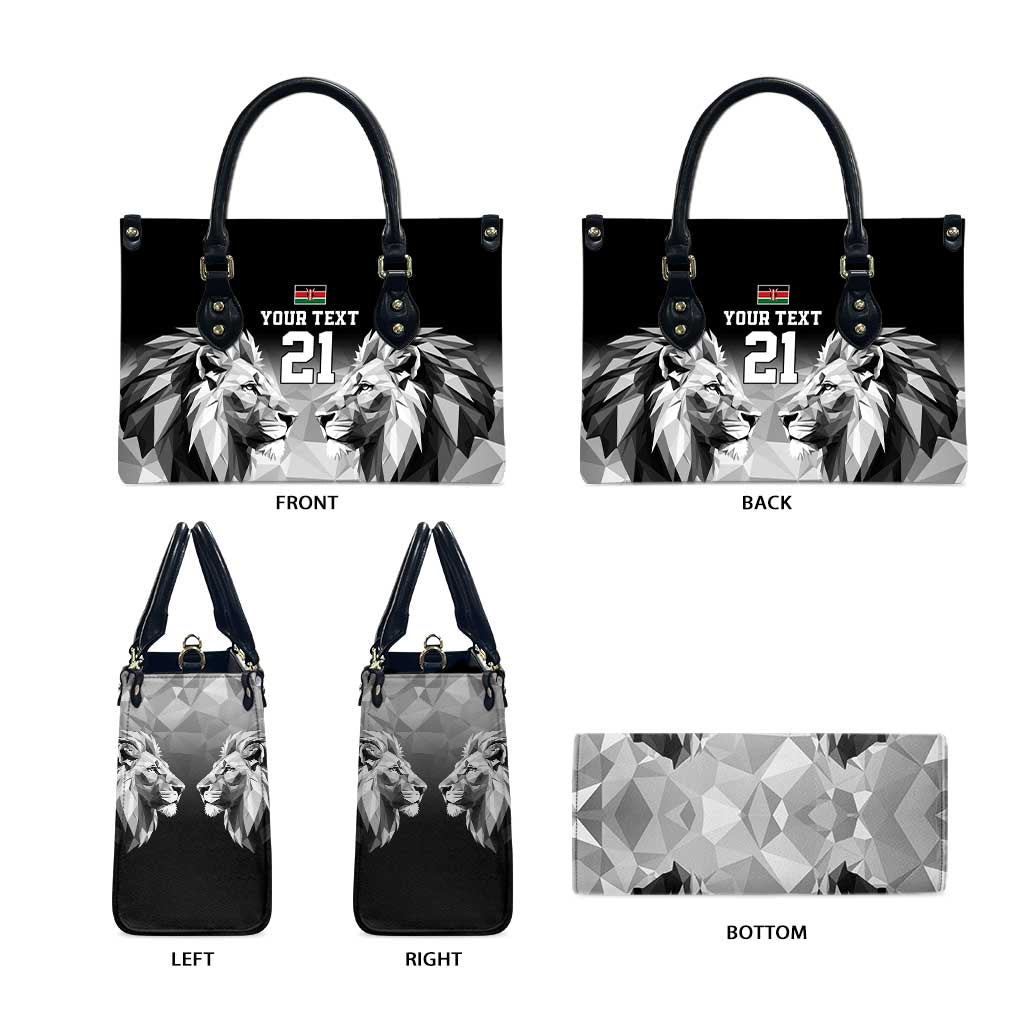 Custom Rugby Africa Kenya Leather Bag Black Kenyan 22-23 Motif
