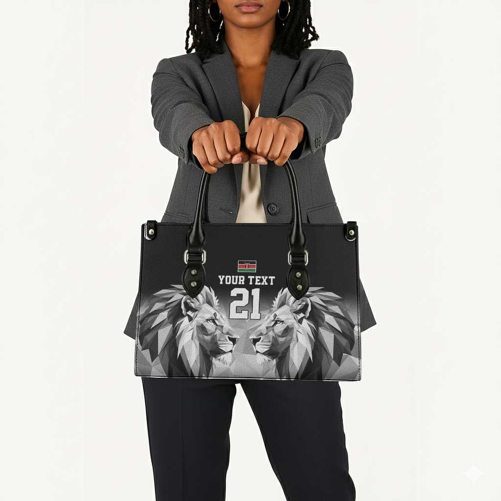 Custom Rugby Africa Kenya Leather Bag Black Kenyan 22-23 Motif