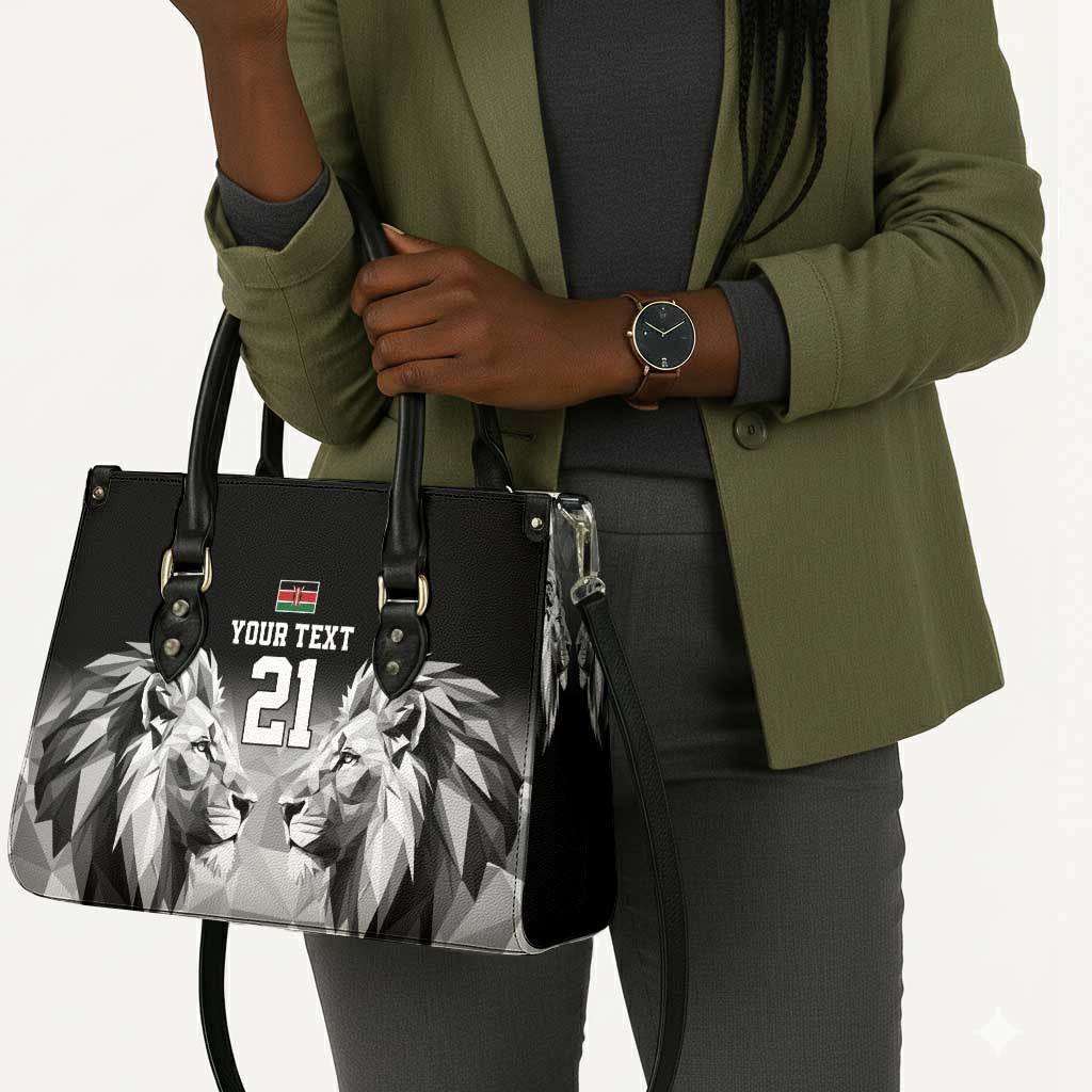 Custom Rugby Africa Kenya Leather Bag Black Kenyan 22-23 Motif