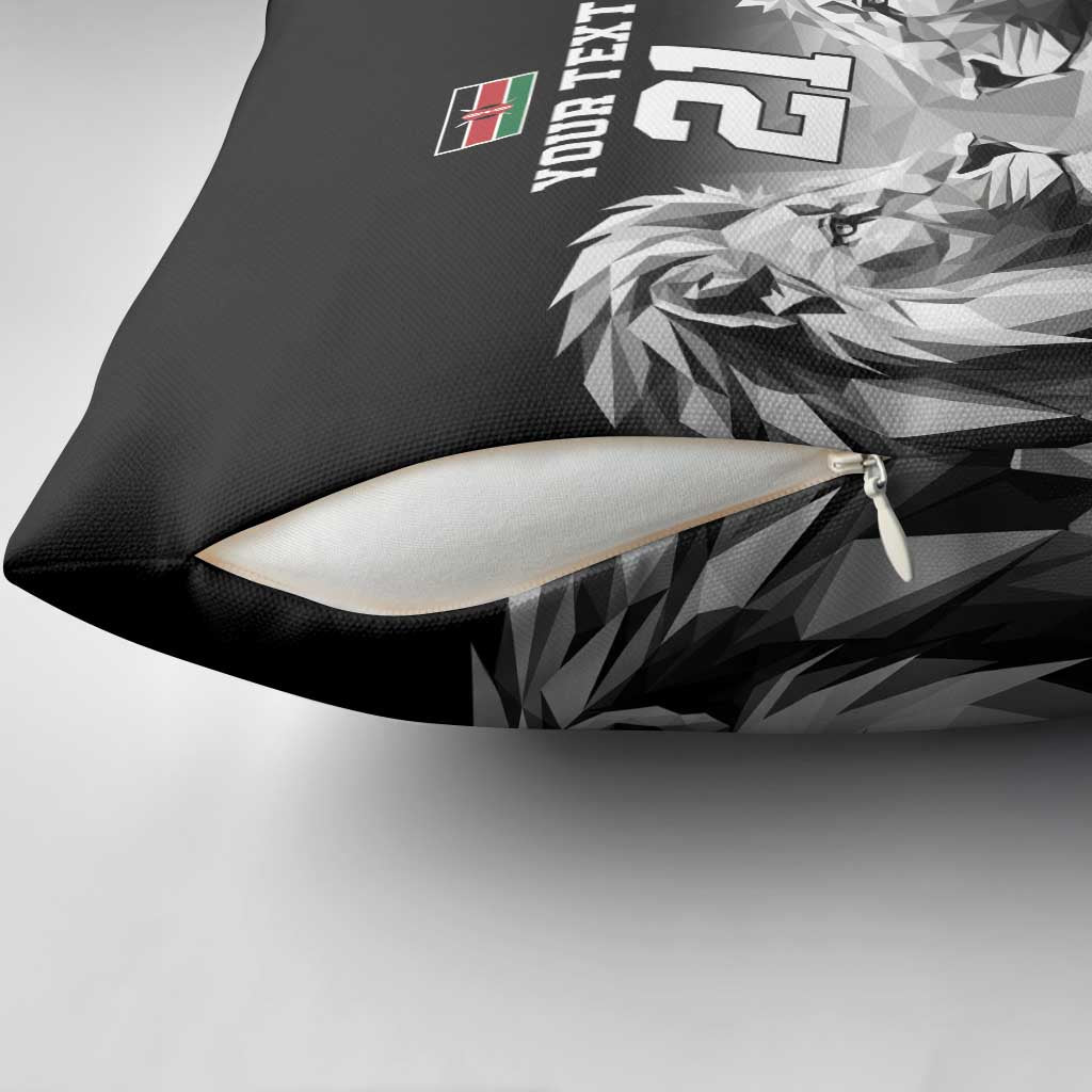 Custom Rugby Africa Kenya Pillow Cover Black Kenyan 22-23 Motif