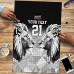Custom Rugby Africa Kenya Puzzle Black Kenyan 22-23 Motif