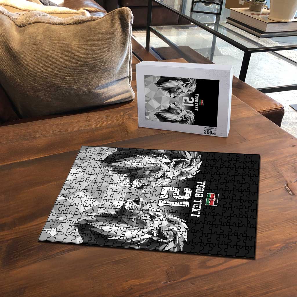 Custom Rugby Africa Kenya Puzzle Black Kenyan 22-23 Motif