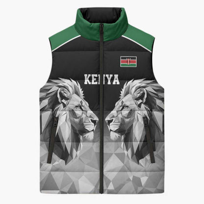 Custom Rugby Africa Kenya Sleeveless Puffer Jacket Black Kenyan 22-23 Motif