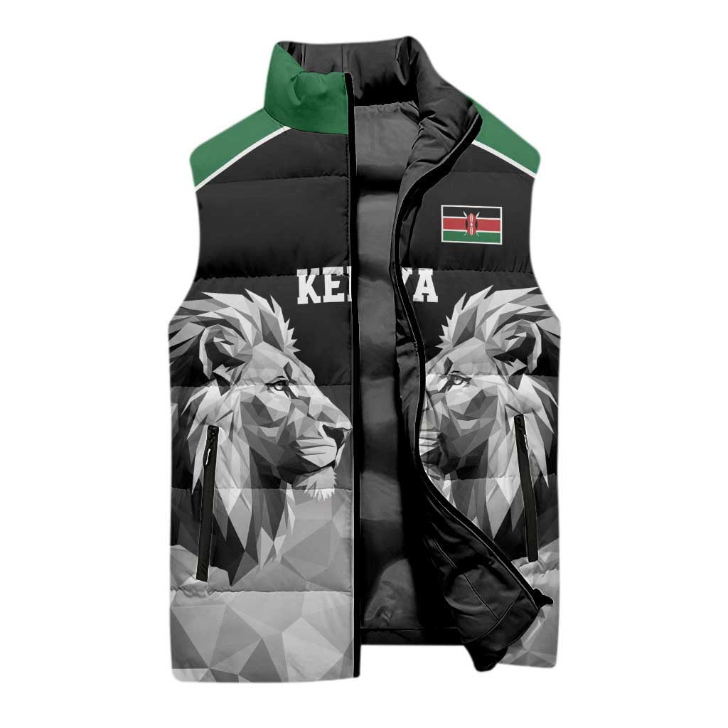 Custom Rugby Africa Kenya Sleeveless Puffer Jacket Black Kenyan 22-23 Motif